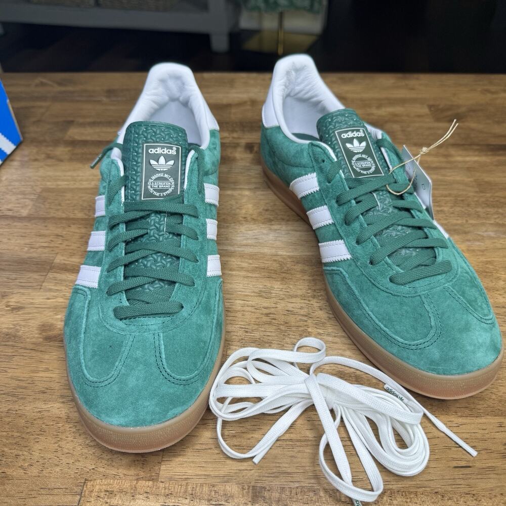 Adidas Gazelle Indoor Green White Gum Suede Sneakers Men’s Size 11 IG1596